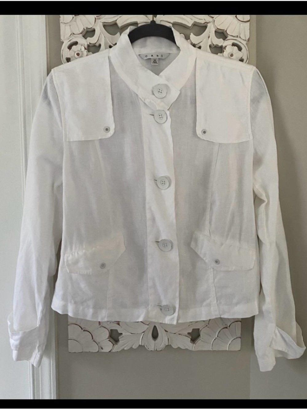 Cabi Linen Lightweight Jacket Sz M Boho Beach Resort Lagenlook
